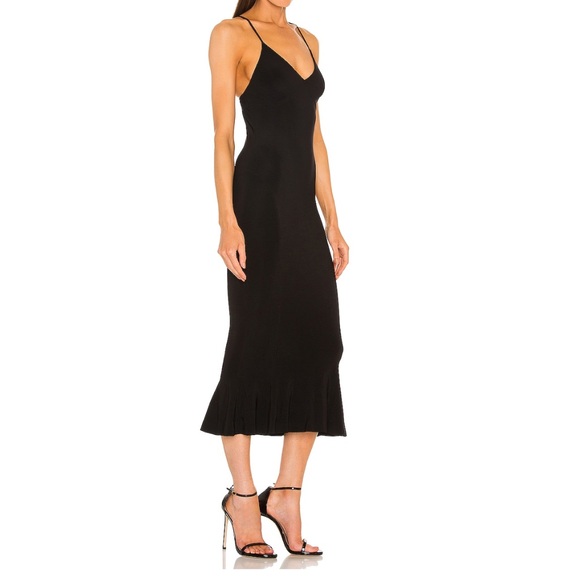 Norma Kamali Black Midi Slip Dress - Picture 2 of 3